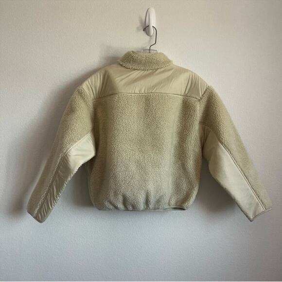 Madewell Faux Shearling Half-Zip Pullover in Ecru Size: XS, NWT - Picture 9 of 12